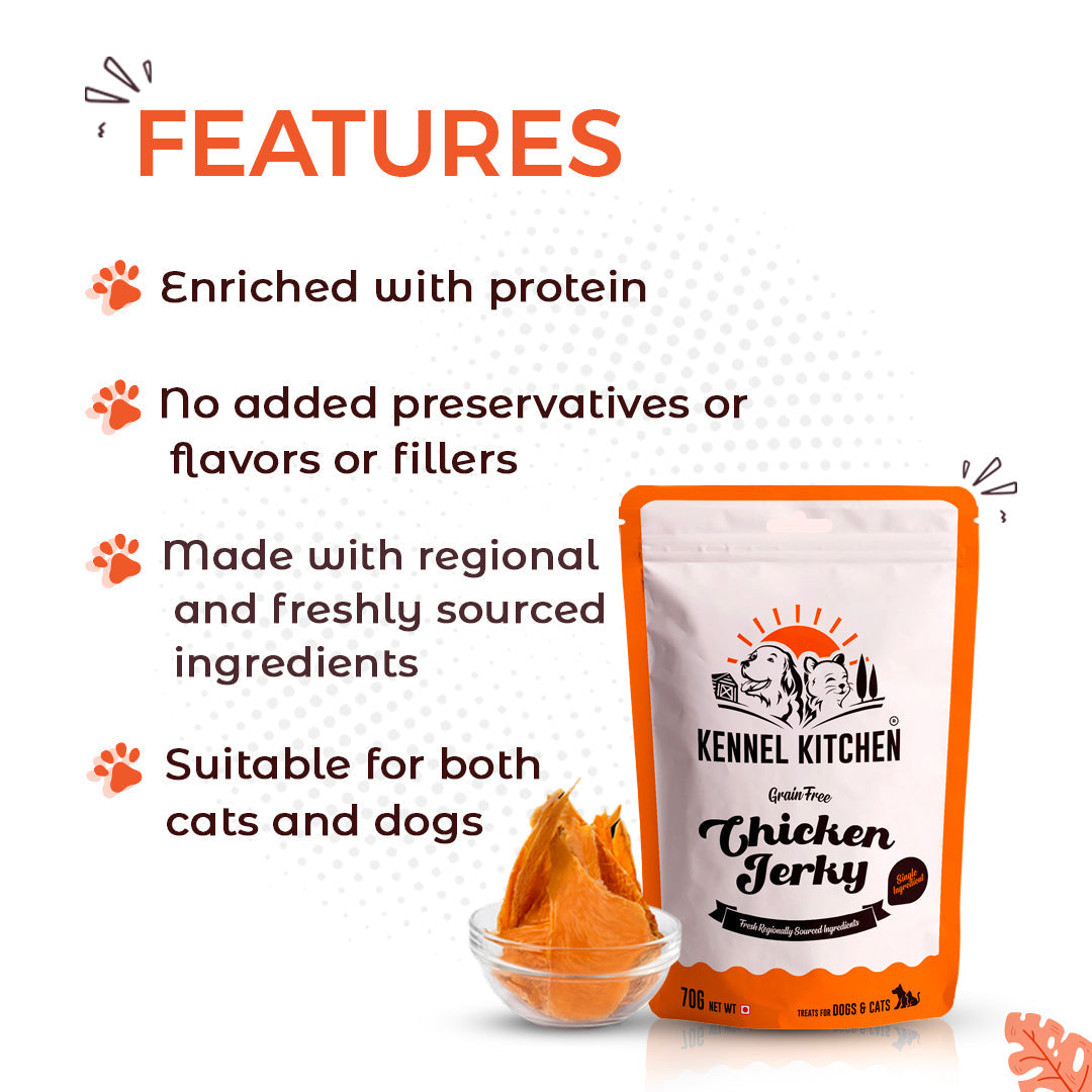 Kennel Kitchen Chicken Jerky For Dogs - 70g each (pack of 3)