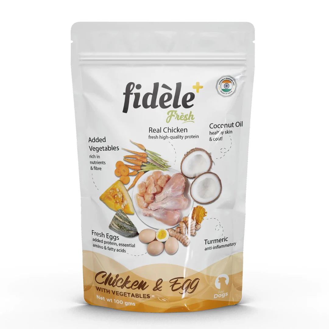 Fidele+ Fresh Chicken With Vegetables Pouch 100 Gm