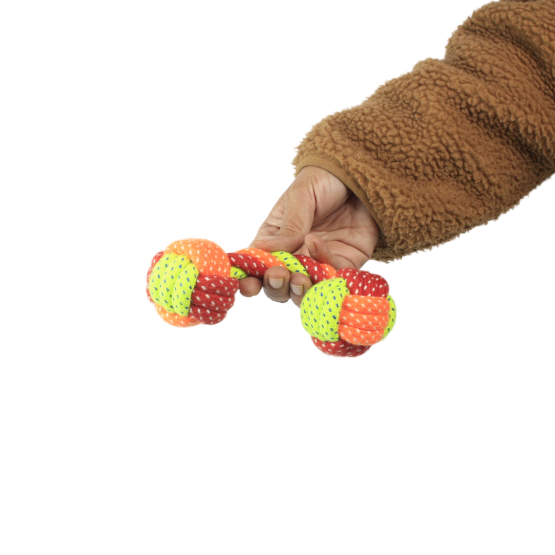 Hush Hush hounds Eco Friendly Handmade Cotton Dumbell Toy for Dogs