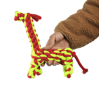 Eco Friendly Handmade Cotton Giraffe Toy for Dogs
