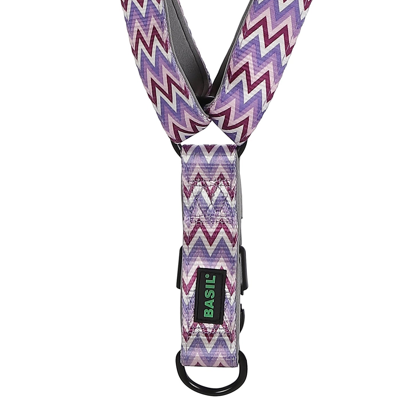 Basil Zig-Zag Print Padded Harness, Purple