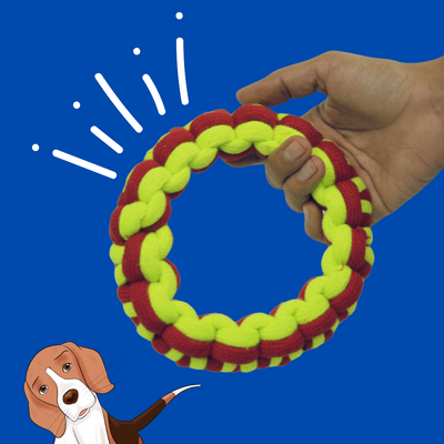Hush Hush hounds Eco-Friendly Handmade Cotton Soft Ring Rope Toy for Dogs