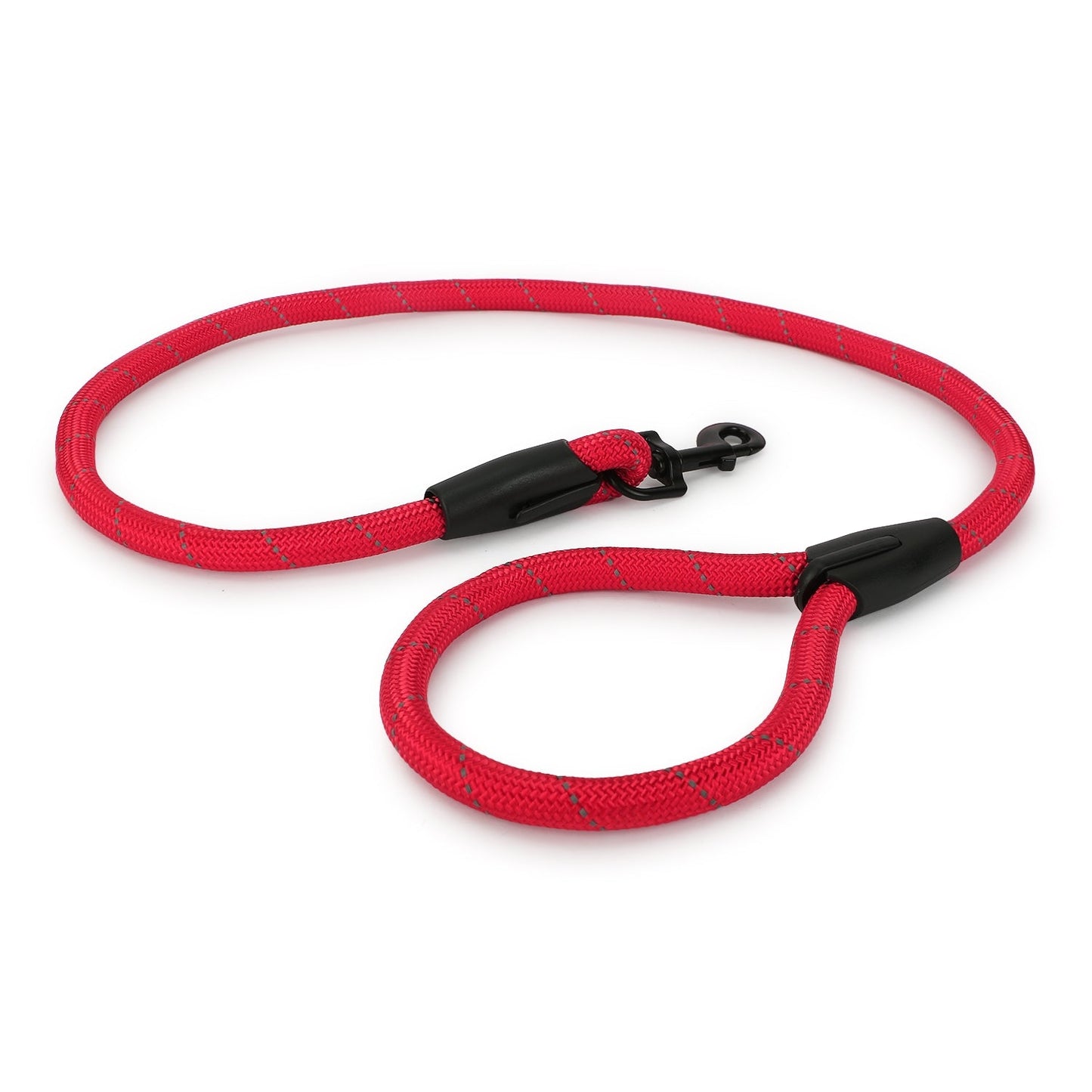 Basil Rope Leash for Dogs, 4 Feet (Solid Red)