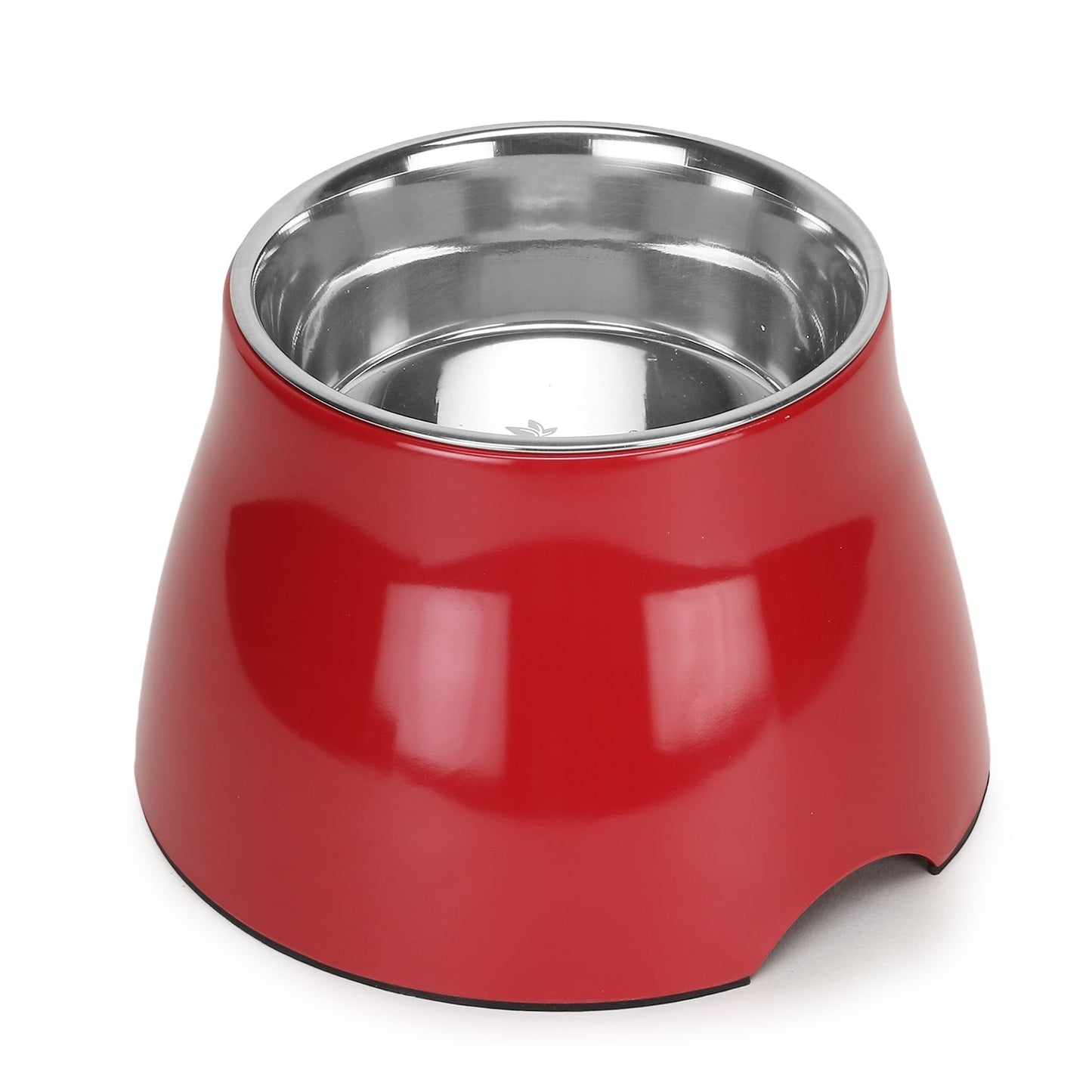 Basil Elevated Melamine and Stainless Steel Pet Feeding Bowls for Bigger Ears Dogs, 600ml (Red)