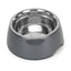 Basil Solid Grey Pet Feeding Bowl Set, Melamine and Stainless Steel