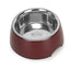 Basil Wine Red Pet Feeding Bowl Set, Melamine and Stainless Steel