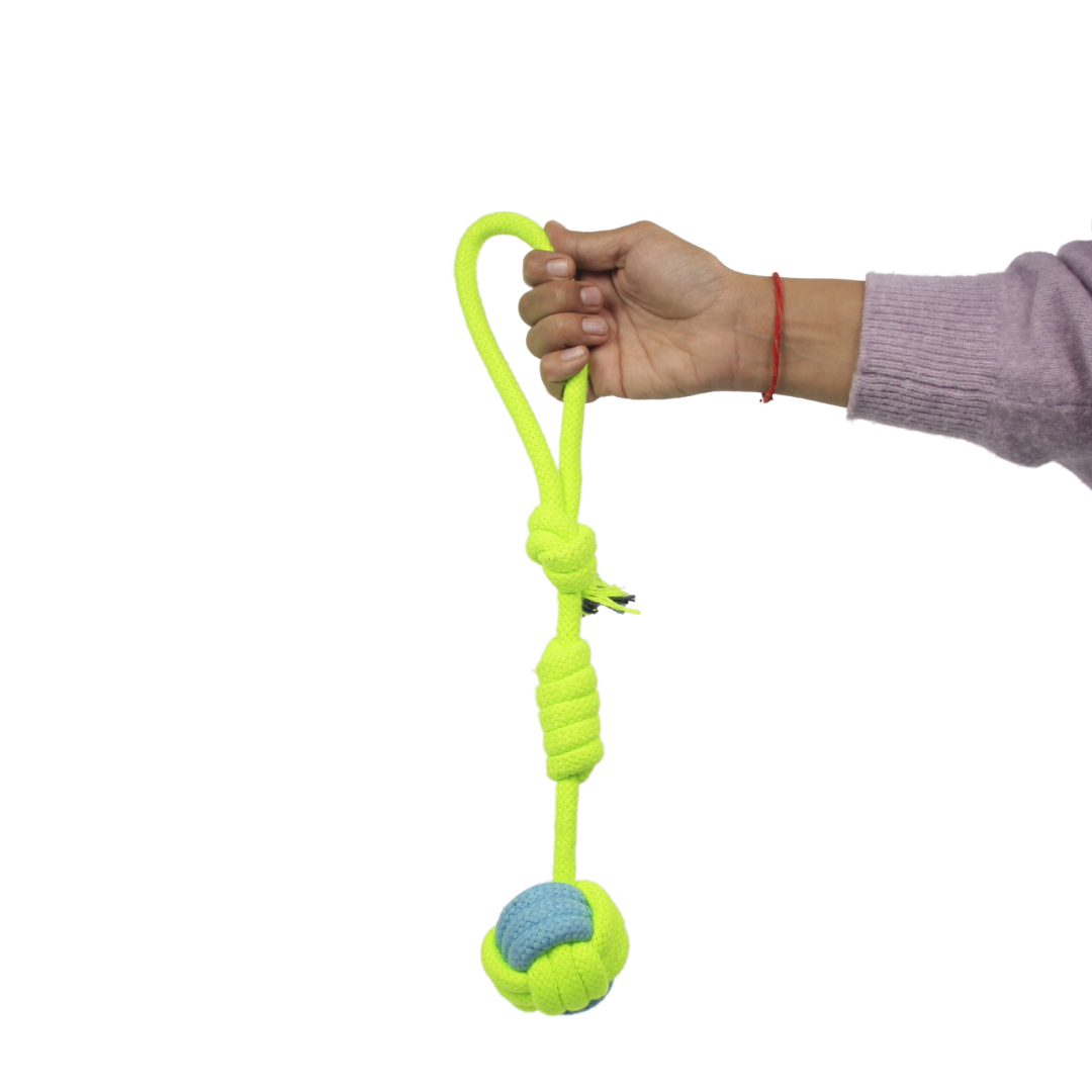 Hush Hush hounds Natural Cotton Tug Toy With Soft Handle For Active Dogs