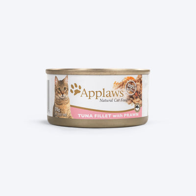 Applaws Natural 75% Tuna Fillet and 23% Prawn Wet Cat Food - 70 g