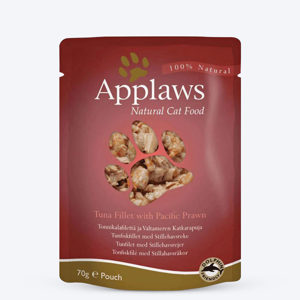Applaws Natural 75% Tuna Fillet with Pacific Prawn in Broth Wet Cat Food - 70 g