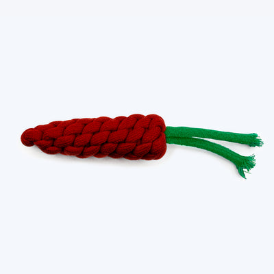 Hush Hush Hounds Eco Friendly Handmade Cotton Carrot Toy for Dogs