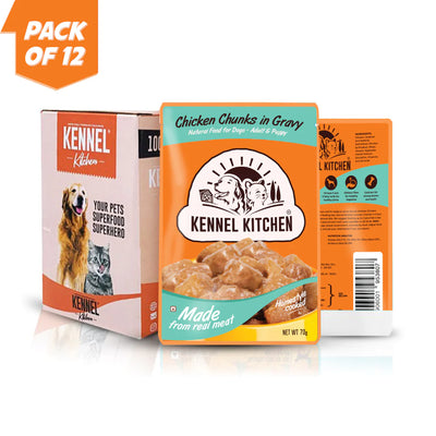 Kennel Kitchen Chicken Chunks in Gravy for Dogs -  80g each x12 units