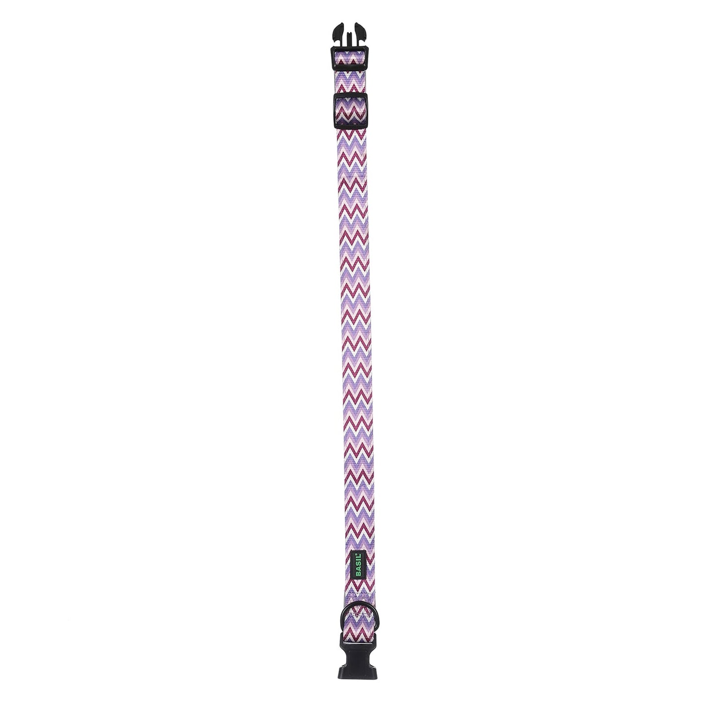 Basil Zig-Zag Padded Adjustable Collar for Dogs & Puppies (Purple)