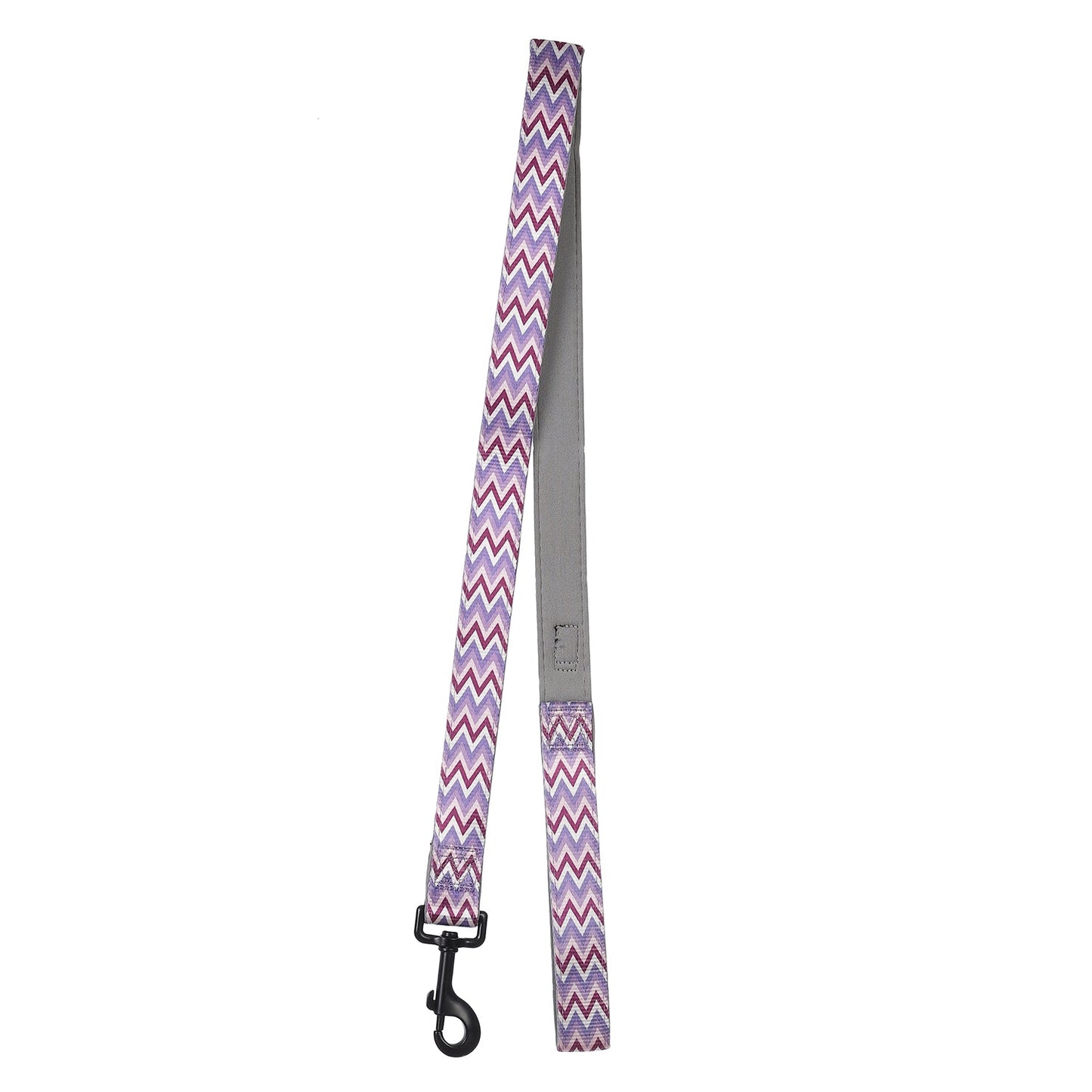Basil Zig-Zag Padded Leash for Dogs & Puppies (Purple)